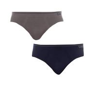 DIM - Pack de 2 Calzoncillo Slip sin Costuras Basic, Gris Oscuro/Azul Cobalto