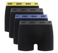 Dim Pack de Bóxers Mix And Colors Cotton Stretch X4, Bóxer Hombre, Noir Ceinture Jaune/Bleu/Gris, L