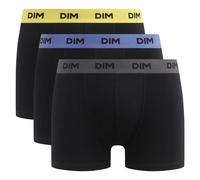 Dim Pack de Bóxers Mix And Colors X3, Bóxer Hombre, Noir Ceinture Jaune/Bleu/Gris, L