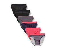 DIM Pack De Bragas Les Pockets Cotton Stretch x6, Lot Pretty Rose/Lot Black Logo, L 6 para Mujer