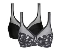 Dim Avec Armatures Generous Classique Maintien Parfait X2 Sujetador, Urban Bloom/Negro, 100C (Pack de 2) para Mujer