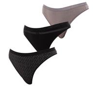 Dim Pack de Tangas Les Pockets X3, Tanga Mujer, Lot Noir Logo, S