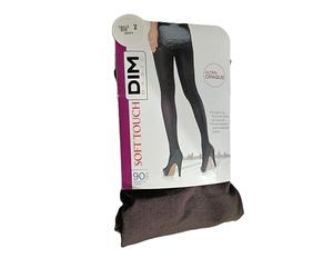 Dim Panty Ultra Opaco, 90 DEN, Marrón, Poliamida y Elastano, Talla 2, Suave al Tacto, Moderno, Básico (FR/ES, Letras, M, L, Regular, Regular, NEGRO)