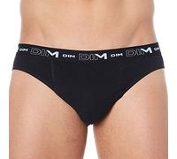 Dim Slip Cotton Stretch Confort X3, Slip Hombre, Negro/Gris/Blanco, S