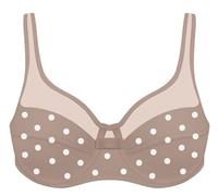 Dim Sujetador Con Aros Generous Clásico X1, Sujetador sin aros Mujer, A Lunares Blanco Marrón, 100D