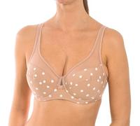 Dim Sujetador Con Aros Generous Clásico X1, Sujetador sin aros Mujer, A Lunares Blanco Marrón, 90C