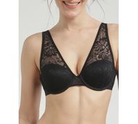 Dim Sujetador tipo fular de encaje con aros y ligero relleno con encaje tropical. Negro 95 / C