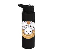 Dim Sum - Dumplings de gato Kawaii para mujeres, niños y niñas Stainless Steel Insulated Water Bottle