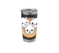 Dim Sum - Dumplings de gato Kawaii para mujeres, niños y niñas Vaso térmico de acero inoxidable de doble pared