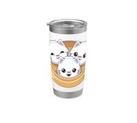 Dim Sum - Dumplings de gato Kawaii para mujeres, niños y niñas Vaso térmico de acero inoxidable de doble pared