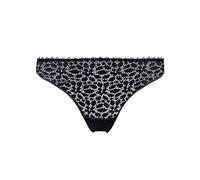 Dim - Tanga Encaje Floral X1 | Lencería Invisible y Cómoda | Detalle de Tul, Negro, XL