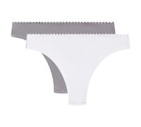Dim Tanga Mujer Midi Body Touch Easy x2, Blanco/Gris, XS-S