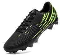 DimaiGlobal Botas de Fútbol Hombre Zapatos de Fútbol con Tacos Altos para Césped Natural e Indoor Antideslizantes para Entrenamiento y Fútbol Sala Zapatillas de Fútbol 42EU Negro/Verde