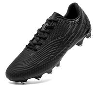 DimaiGlobal Botas de Fútbol Hombre Zapatos de Fútbol con Tacos Altos para Césped Natural e Indoor Antideslizantes para Entrenamiento y Fútbol Sala Zapatillas de Fútbol 41EU Negro/Gris