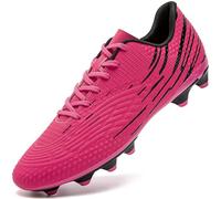 DimaiGlobal Botas de Fútbol Hombre Zapatos de Fútbol con Tacos Altos para Césped Natural e Indoor Antideslizantes para Entrenamiento y Fútbol Sala Zapatillas de Fútbol 40EU Fucsia