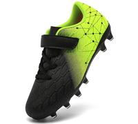DimaiGlobal Botas de Fútbol Niño Zapatos de Fútbol con Tacos Altos para Césped Natural e Indoor Antideslizantes para Entrenamiento y Fútbol Sala Adolescentes Zapatillas de Fútbol 30EU Negro/Verde