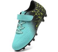 DimaiGlobal Botas de Fútbol Niño Zapatos de Fútbol con Tacos Altos para Césped Natural e Indoor Antideslizantes para Entrenamiento y Fútbol Sala Adolescentes Zapatillas de Fútbol 34EU Turquesa