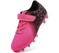 DimaiGlobal Botas de Fútbol Niño Zapatos de Fútbol con Tacos Altos para Césped Natural e Indoor Antideslizantes para Entrenamiento y Fútbol Sala Adolescentes Zapatillas de Fútbol 29EU Rosa