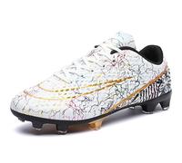 DimaiGlobal Zapatillas de Fútbol Hombre Spike Aire Libre Low-Top Profesionales Atletismo Entrenamiento Calzado de Fútbol Botas de Fútbol Tacos de fútbol Zapatos de Deporte 45EU Blanco