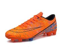 DimaiGlobal Zapatillas de Fútbol Hombre Spike Aire Libre Low-Top Profesionales Atletismo Entrenamiento Calzado de Fútbol Botas de Fútbol Tacos de fútbol Zapatos de Deporte 45EU Naranja