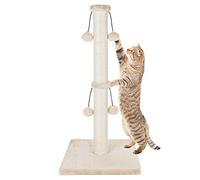 Dimaka Poste rascador para gatos de 29 pulgadas, cuerda de sisal natural con 4 bolas de juguete para gatos grandes (beige)