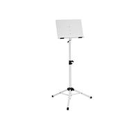 DIMAVERY Atril de orquesta OP-1 ws | Atril blanco con placa de acero inclinable, altura 60-105 cm