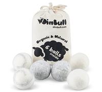 DimBull Bolas de Lana para Secadora, XL, Paquete de 6, Reutilizables, hipoalergénicas, 100% Lana orgánica de Nueva Zelanda, seguras y sin Perfume, Colores Variados