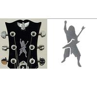 Dimebag Darrell Pantera Sticker Vinyl From Headstock Guitar & Bass (plata)