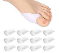 Dimeho 12 protectores de cojín para juanetes, almohadillas correctoras de juanetes con separador, protectores transparentes para juanetes, alivio para callos del dedo gordo del pie (blanco)