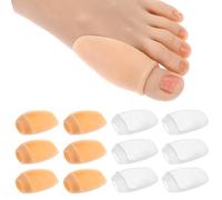 Dimeho 12 protectores de cojín para juanetes, almohadillas correctoras de juanetes con separador, protectores transparentes para juanetes, alivio para callos del dedo gordo del pie (color de piel