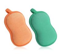 Dimeho 2 esponjas de baño de algodón, esponja de lufa suave y absorbente, esponja exfoliante corporal para ducha, hombres y mujeres