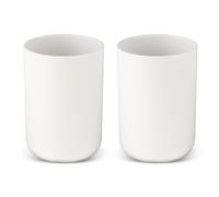 Dimeho 2 vasos de plástico para cepillo de dientes de 300 ml, vaso de plástico para enjuague bucal para viajes, enjuague, beber, tocador, encimera, pasta de dientes, lavado