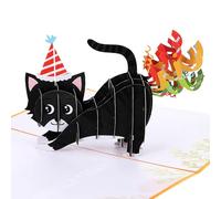 Dimeho Divertida tarjeta de cumpleaños de gato emergente, confeti de gato 3D, lindas tarjetas de cumpleaños hechas a mano, tarjetas de felicitación emergentes para mamá y papá gatos, regalos para