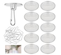 Dimeho Ganchos adhesivos de techo, 40 unidades, redondos, autoadhesivos, sin taladrar, para colgar en la pared transparente, para festivales, bodas, fiestas de cumpleaños, decoraciones de Navidad