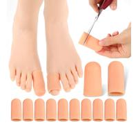 Dimeho Protectores originales de gel suave, 12 unidades, puntera de gel y protector para dedo gordo del pie para mujeres y hombres, para aliviar el dolor de pies, mangas acolchadas para uñas
