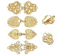 Dimeho Vintage Pullover Swirl Clip 4 Piezas Suéter Clips Capa Clips para Vestido Retro Cárdigan Clip Cape Suéter Chal Clips Bufanda Cuello Cierre Vestido Camisa Broche Chal Clip (dorado)