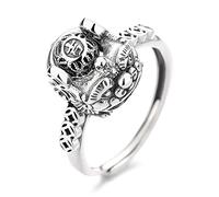 DIMEIYAN Anillos ajustables for mujer, anillos abiertos de plata, anillo de apertura valiente de plata esterlina mate, elegante anillo de plata esterlina S925 for damas.(11)