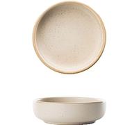 DIMEIYAN Cuencos for Salsa, Plato for Salsa de Soja, Juego de Platos de cerámica for condimentos, Platos for Servir bocadillos, Juego Adecuado de 2 Platos for Salsa(Beige)