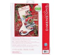 Dimensiones 70-08986, 16" Long Santa's Truck Counted Cross Stitch Christmas Stocking, 14 Ivory Aida