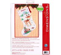Dimensiones Counted Cross Stitch Kit 16" Long-Reindeer Hedgehog Stocking (14 Count)