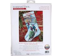 Dimensions 70-08995 Holiday Tradition DIY Kit de calcetines de punto de cruz de Navidad personalizable, 16 pulgadas de largo, 14 unidades azul claro, varios