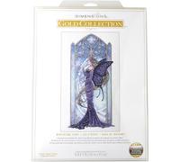 Dimensions 70-09618 Gold Collection Wintertime Fairy Advanced - Kit de punto de cruz, 25,4 x 43,2 cm, 18 cnt. blanco Aida, 6 piezas
