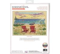 Dimensions 70-35412 Outer Banks - Kit de punto de cruz para principiantes, 13 x 10 pulgadas, 14 unidades, Aida natural, 4 piezas