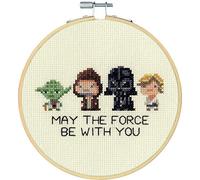 Dimensions 72-76143 Kit de bordado de punto de cruz contado, diseño de Star Wars, Bambú, 14 Ivory Aida, 6" Diameter