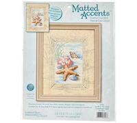 Dimensions Accenti arruffati conchiglie Nella Sabbia contato Punto Croce Kit-8 "X 10" Mat, 4 "X 6" Apertura Avorio