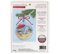 Dimensions Adorno de Playa Kit de Punto de Cruz de Navidad, Cristal, 14 Quilates. Aida Azul Claro, 12,7 x 17,8 cm, 5
