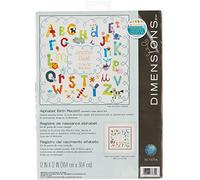 Dimensions Baby Hugs Alphabet Birth Record Counted Cross Stitch Kit-12"X12" 14 Count