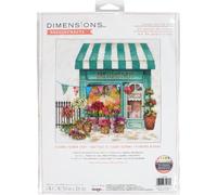 Dimensions Blooms Flower Shop - Kit de punto de cruz, 14 quilates, color blanco