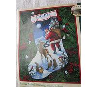 Calza arrivo di Babbo Natale contato Punto Croce Kit-16 Lunga