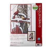 Dimensions Counted Cross Stitch Cardinals on Sled Kit Cardenales en Trineo, Algodón, Multicolor, Talla única